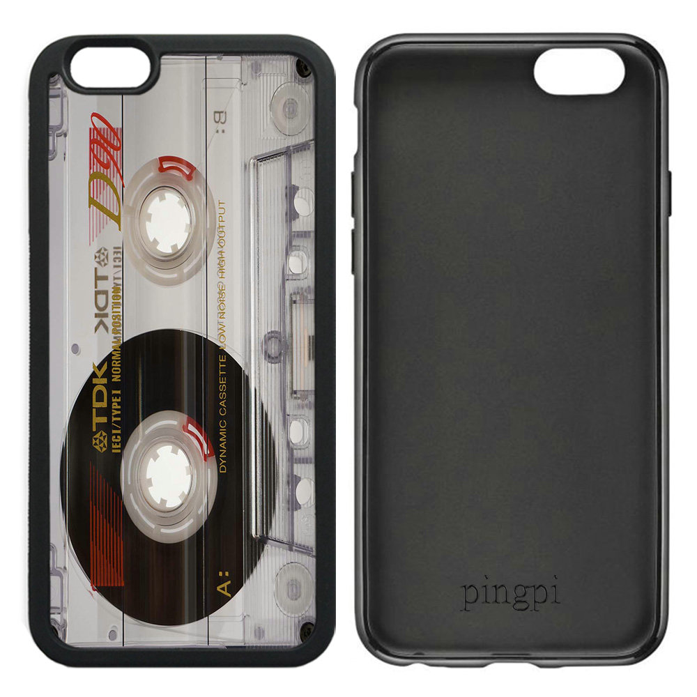 Vintage Retro Clear Audio Cassette Tape Case for iPhone 6 Plus 6S Plus